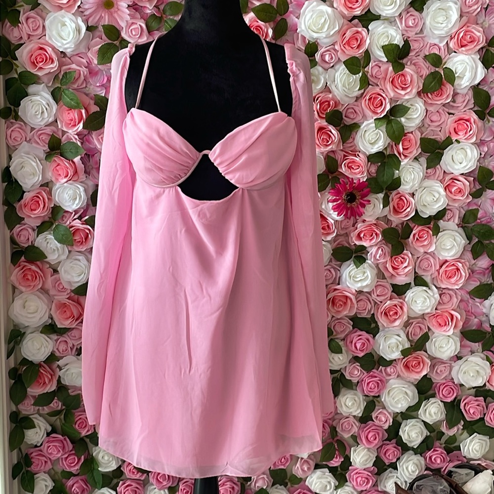 TIC TOC CHIFFON LONGSLEEVE MINI DRESS